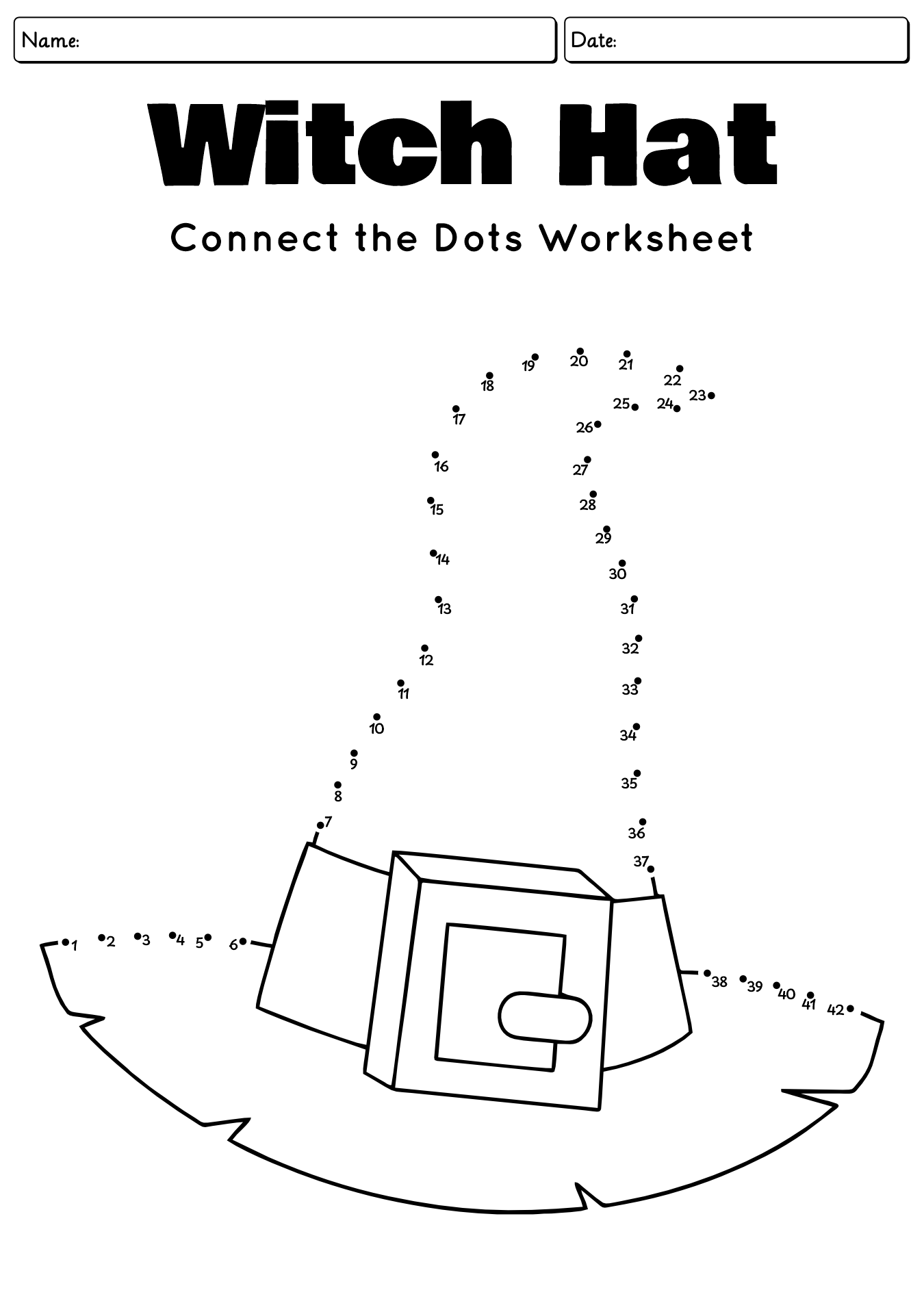Easy Halloween Dot To Dot Worksheet For Kids