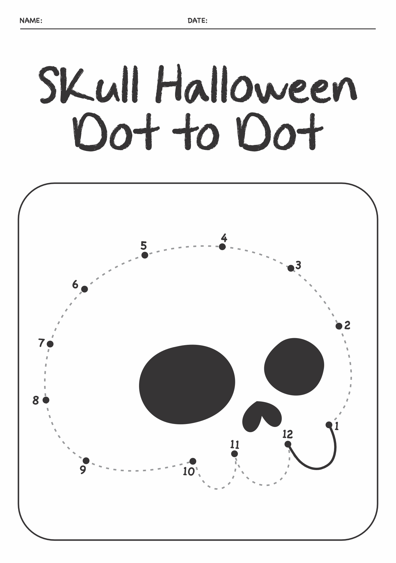 Easy Halloween Dot to Dot Worksheets for Toddlers