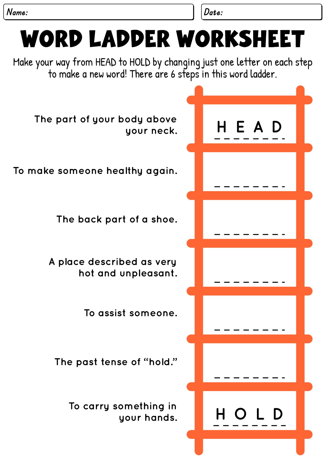 Educational Word Ladder Worksheets