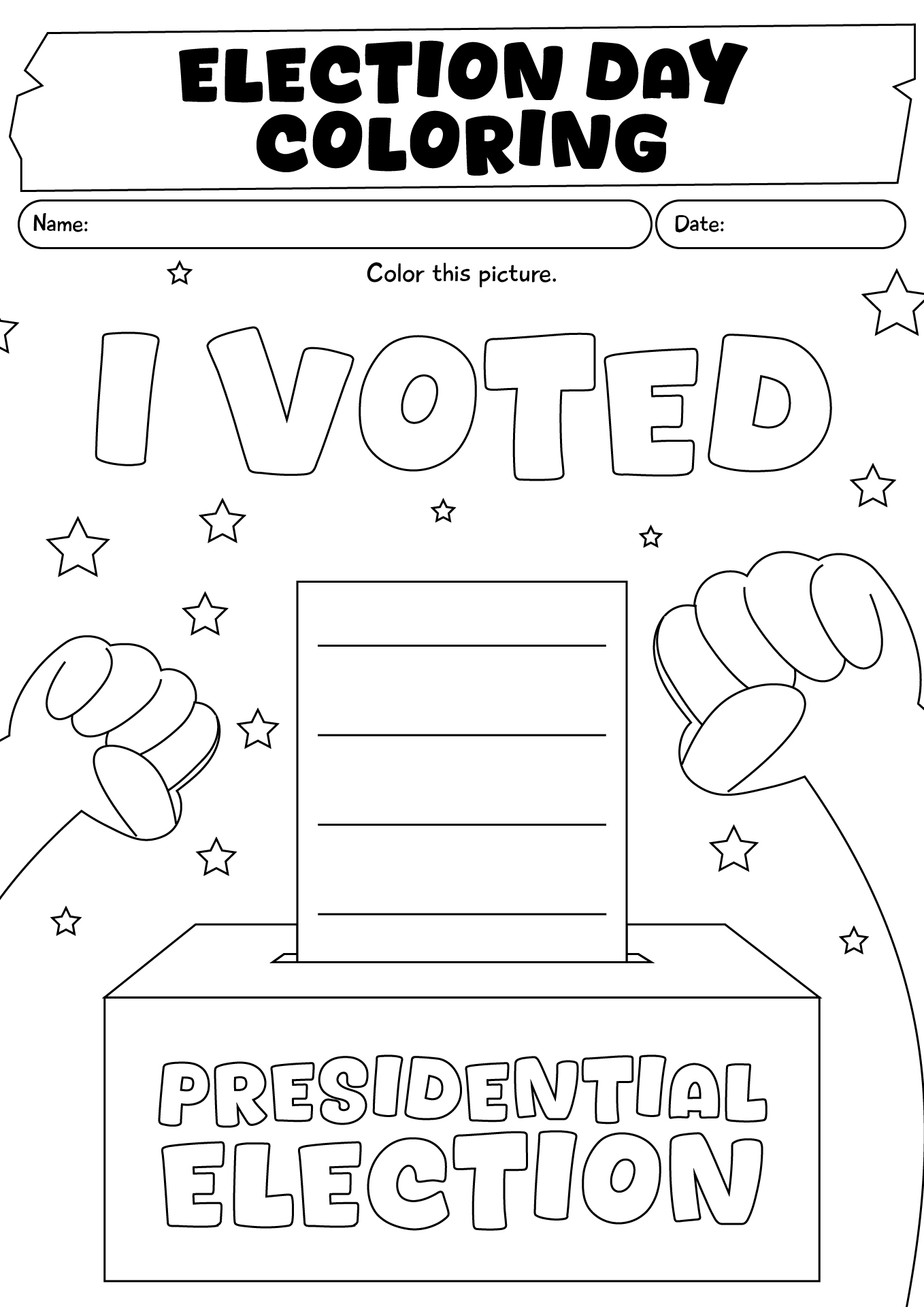 Election Day Coloring Worksheet