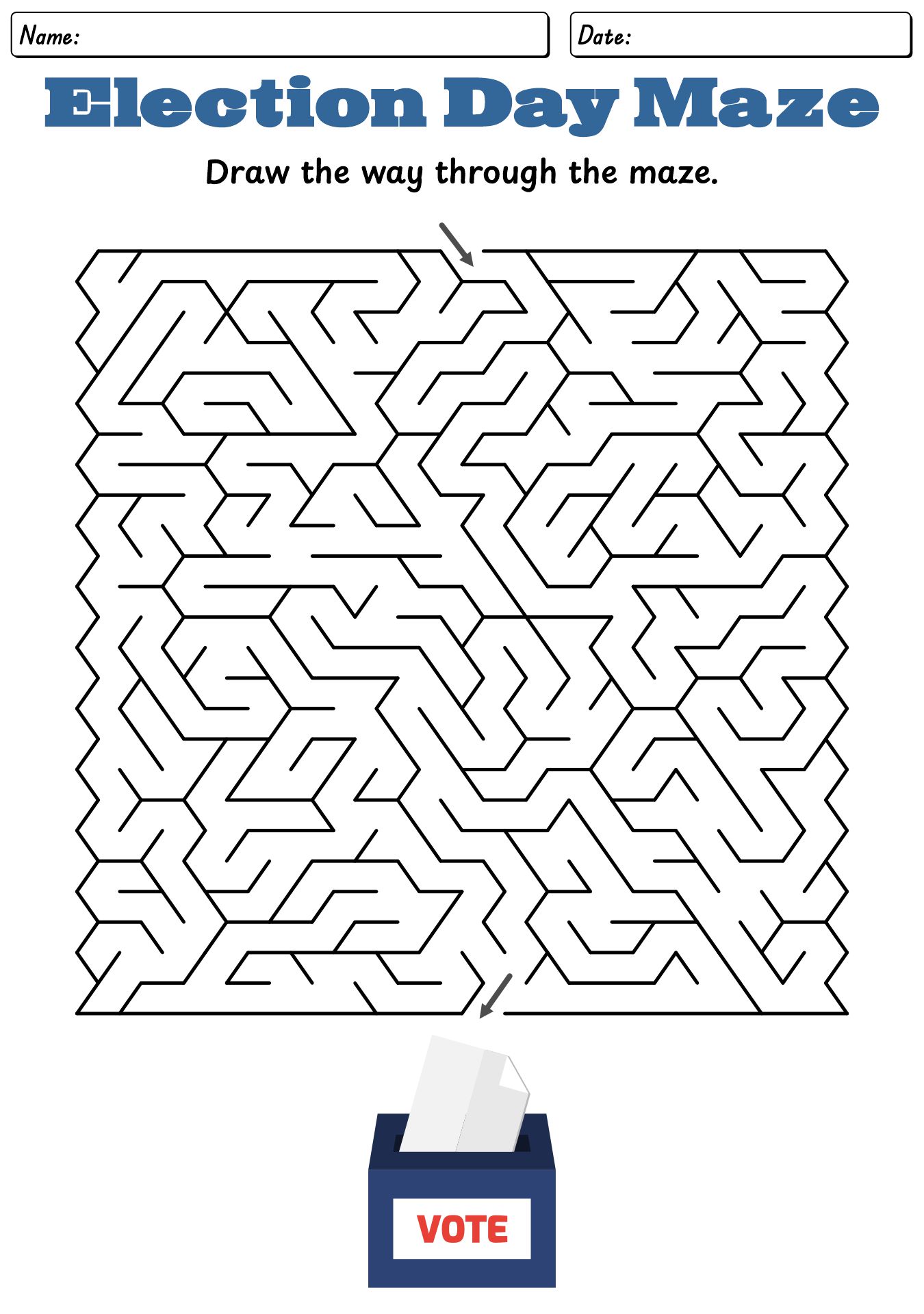 Election Day Maze Worksheet