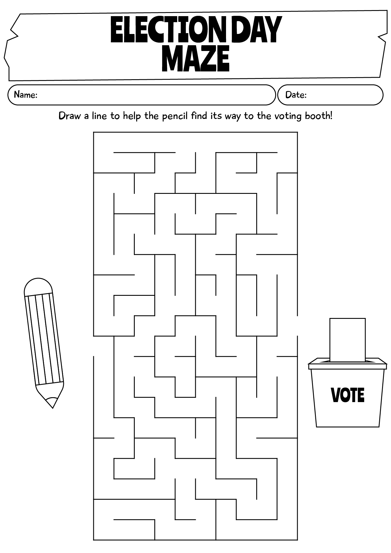 Election Day Maze Worksheet