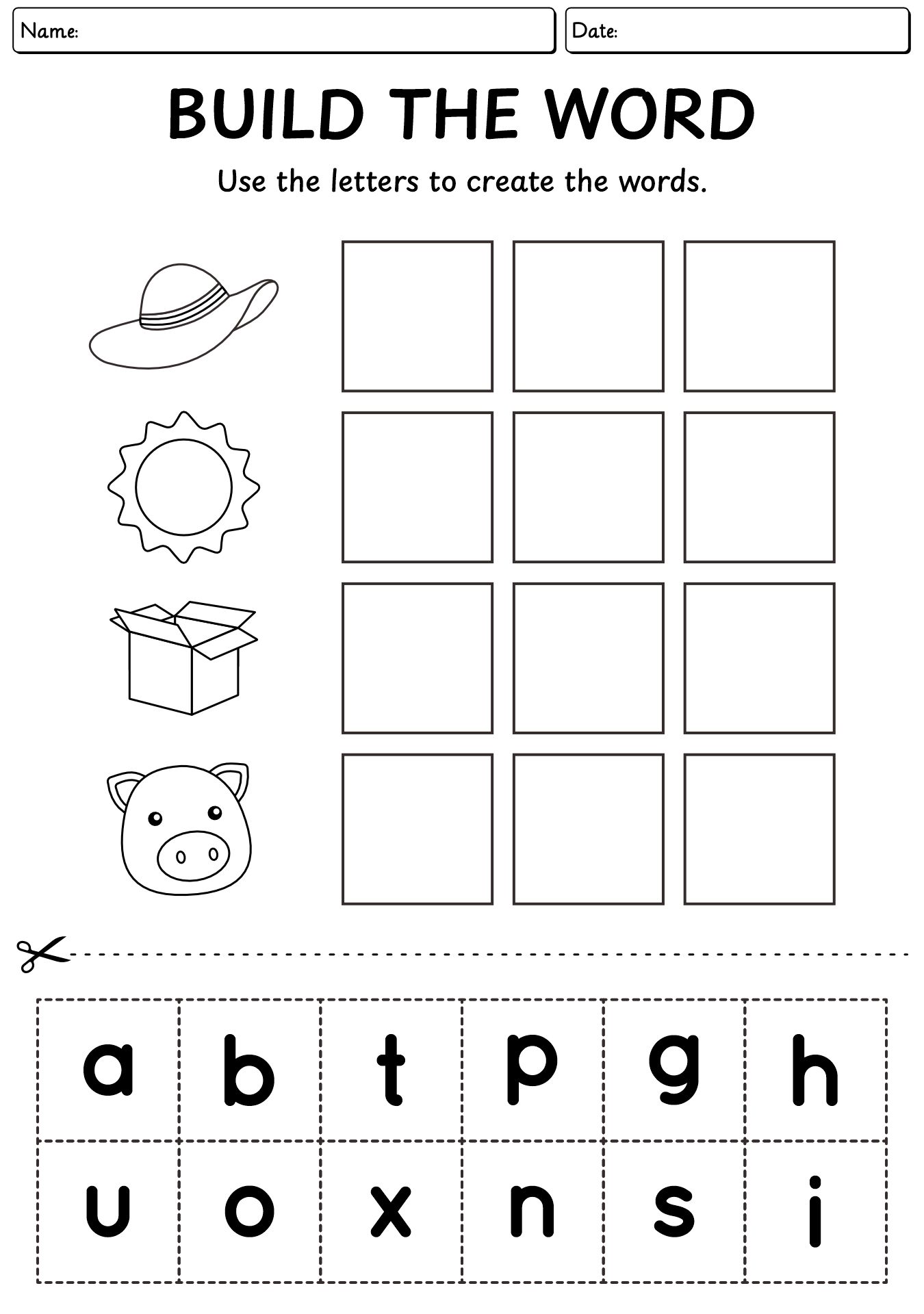 English Language Arts Cut and Paste Worksheet
