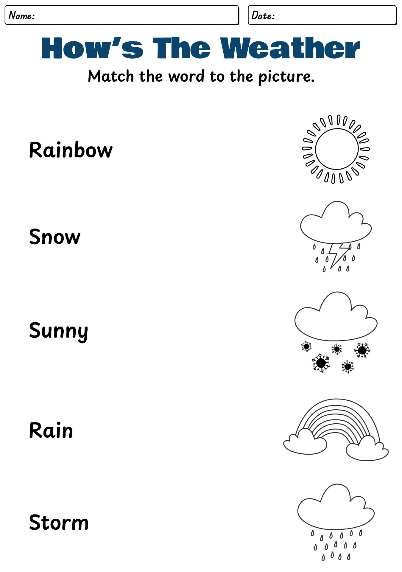ESL Kindergarten Weather Activities