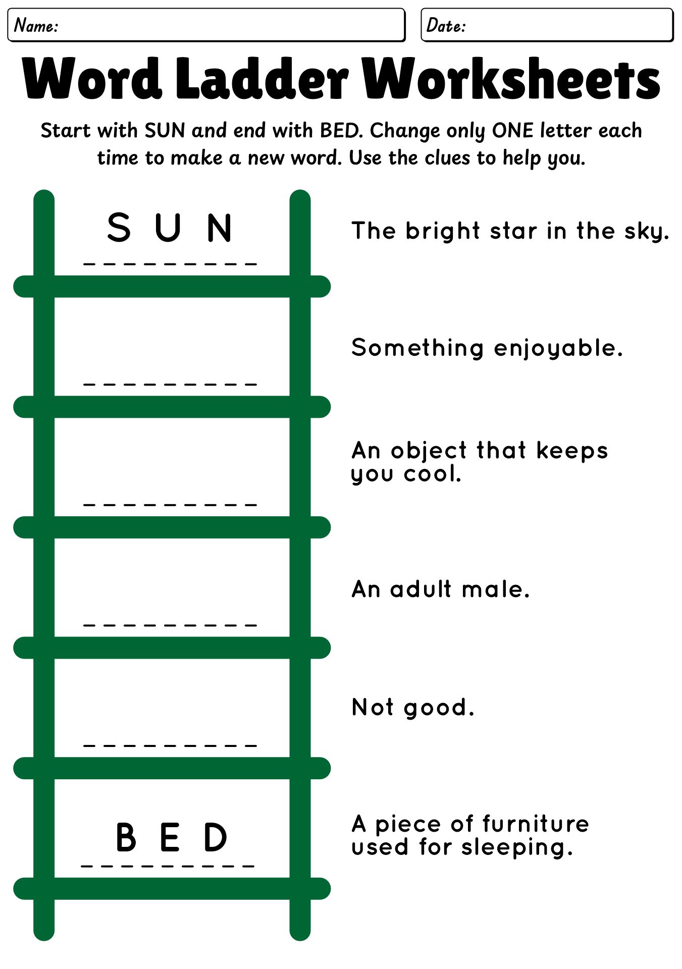 ESL Word Ladder Exercises for Beginners