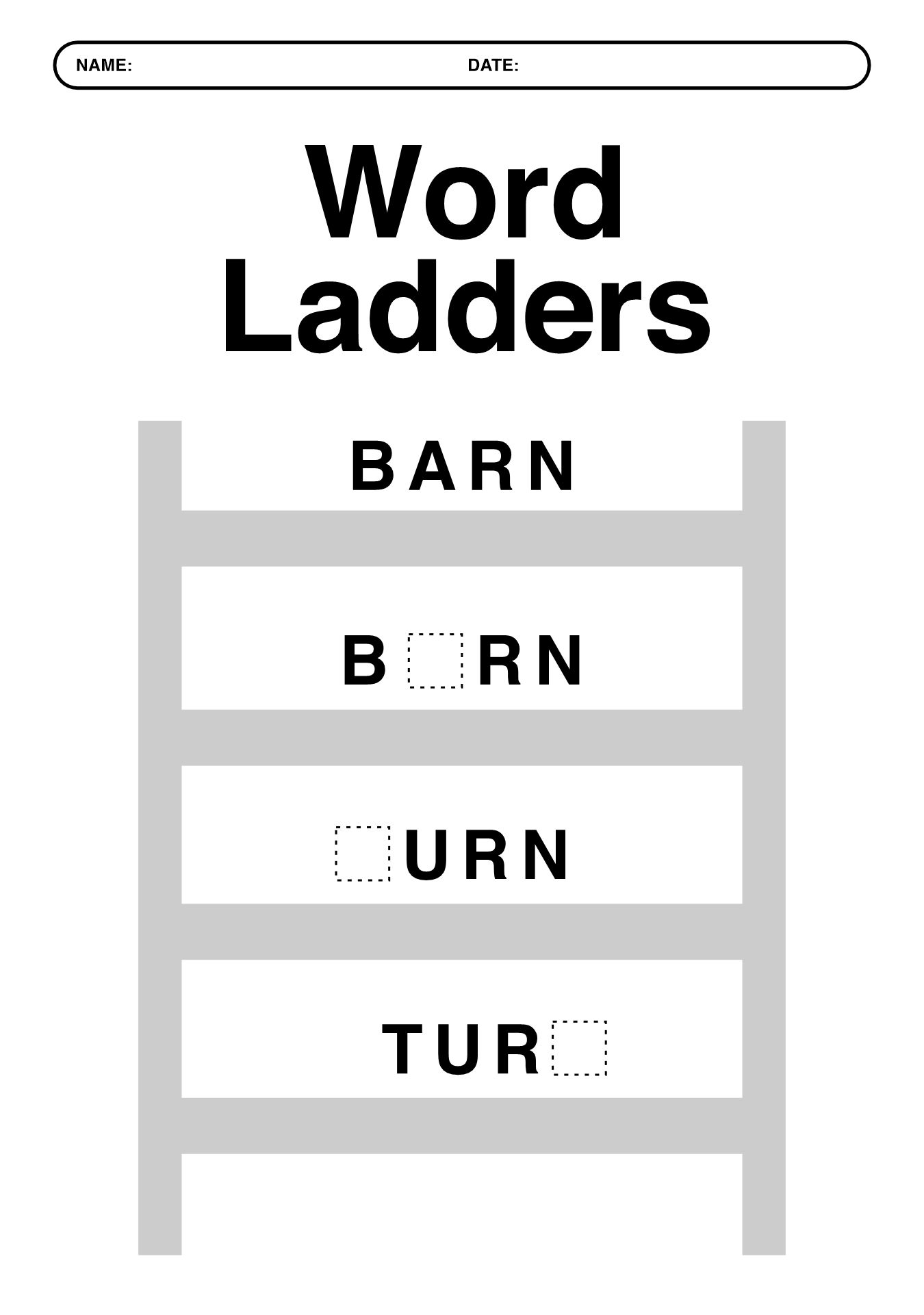 ESL Word Ladder Worksheet