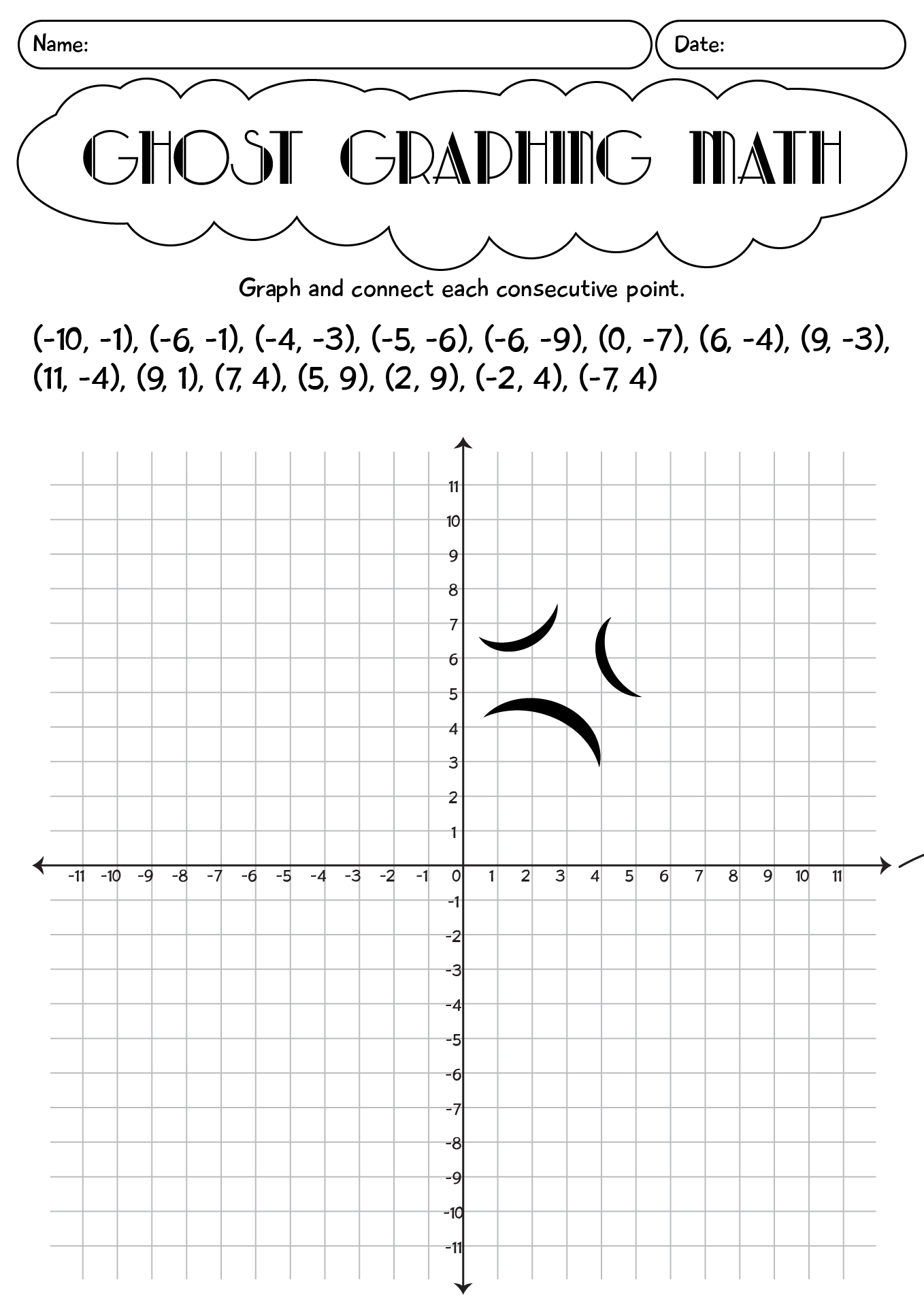 Ghost Graphing Math Worksheet