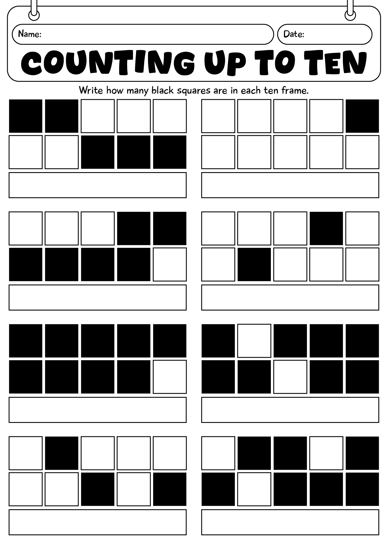 Kindergarten Counting Up To Ten Worksheet