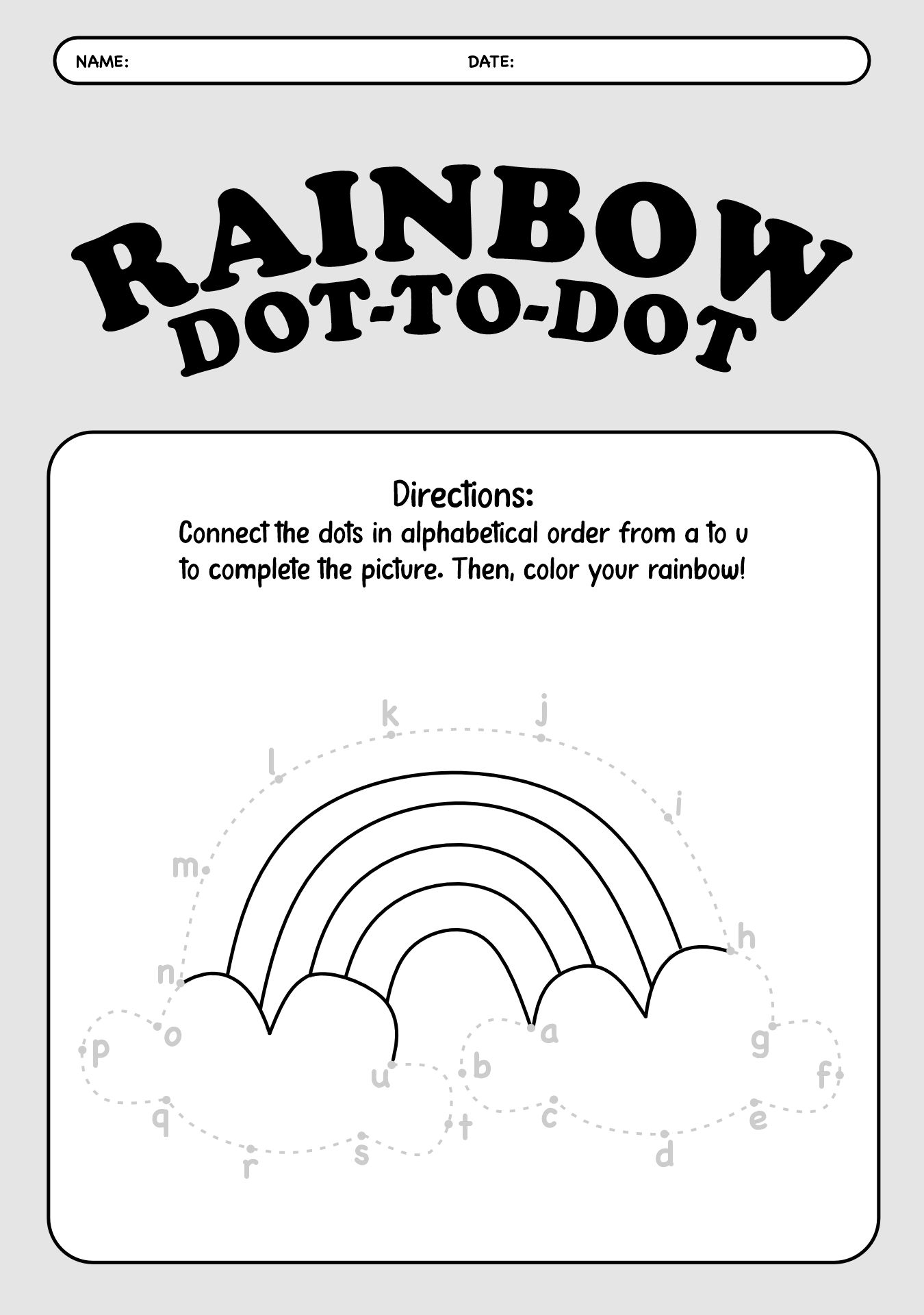 Kindergarten Dot to Dot Alphabet Learning Worksheets