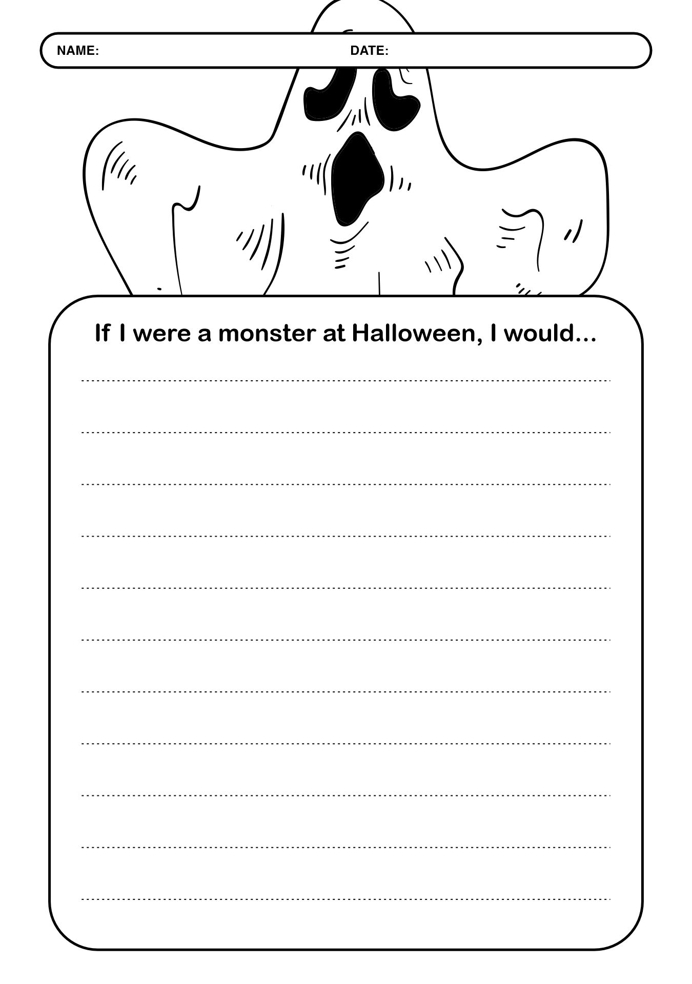 Kindergarten Halloween Monster Writing Activities