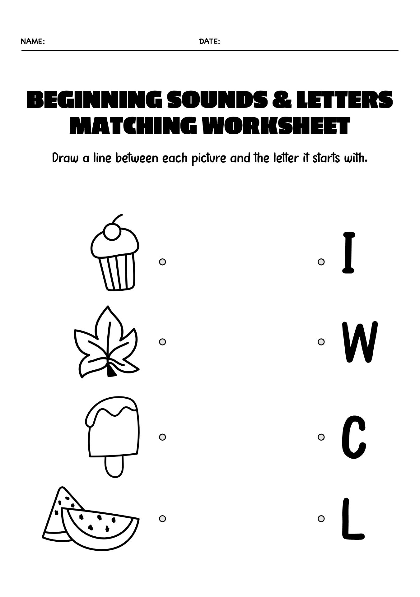 Kindergarten Phonics Worksheets for Beginning Sounds