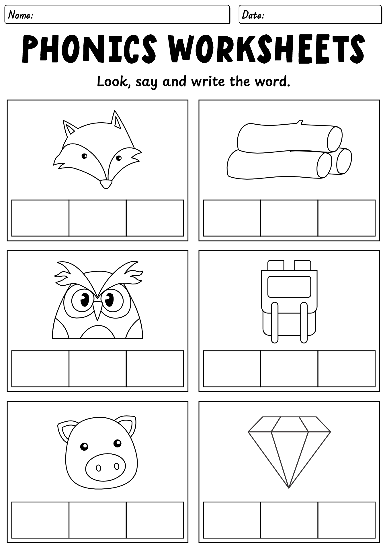 Kindergarten Phonics Worksheets