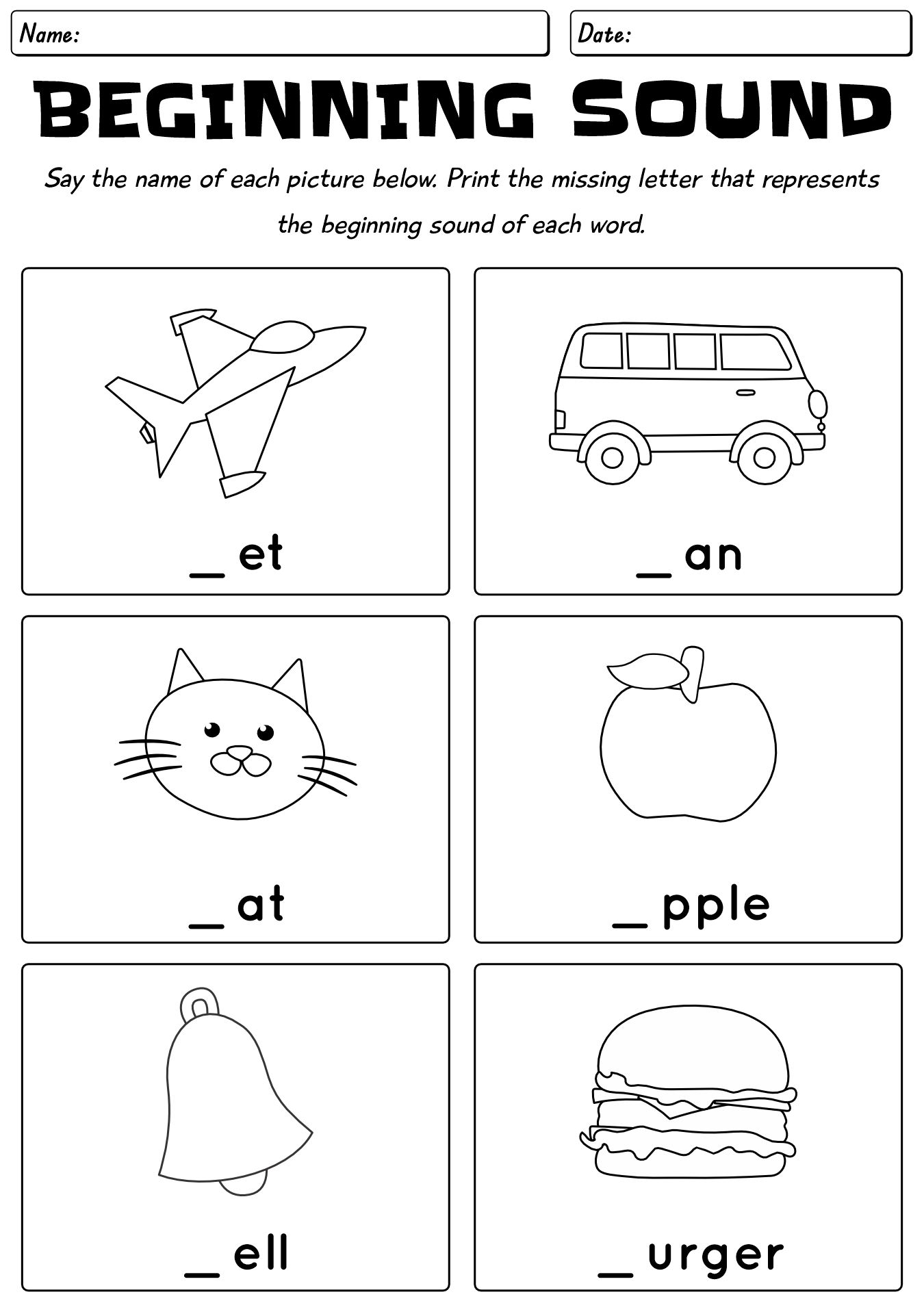 Letters And Sounds Worksheet For Kids