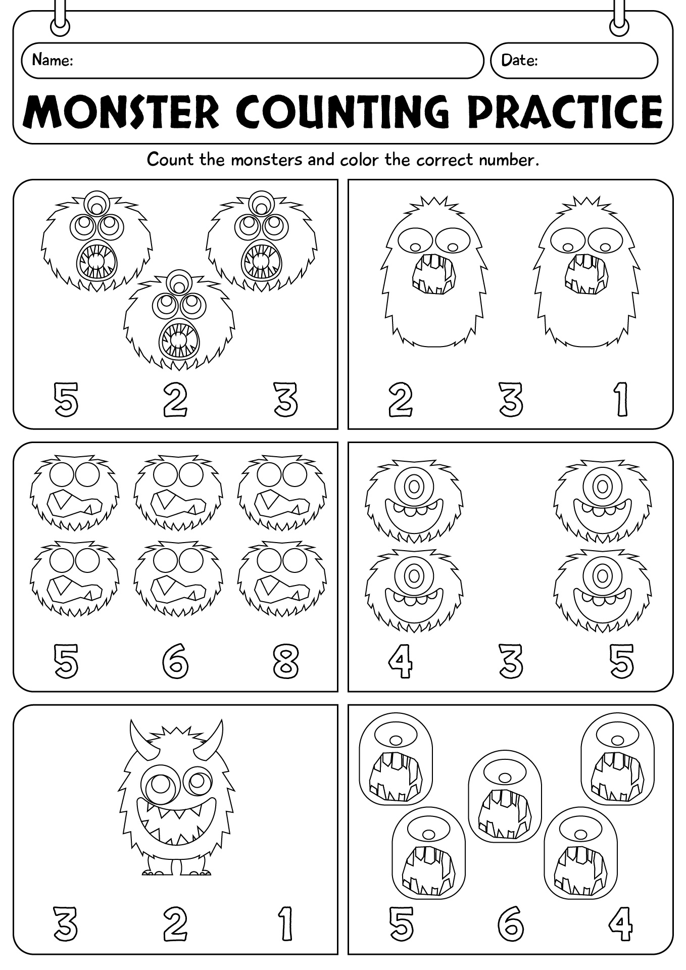 11 1st Grade Monster Math Worksheets - Free PDF at worksheeto.com
