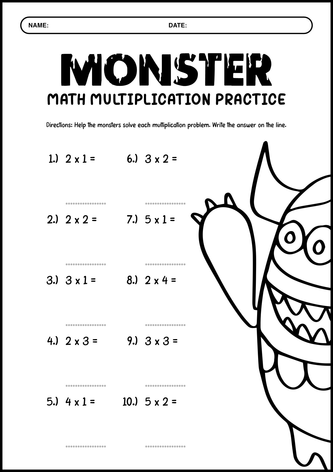 11 1st Grade Monster Math Worksheets - Free PDF at worksheeto.com