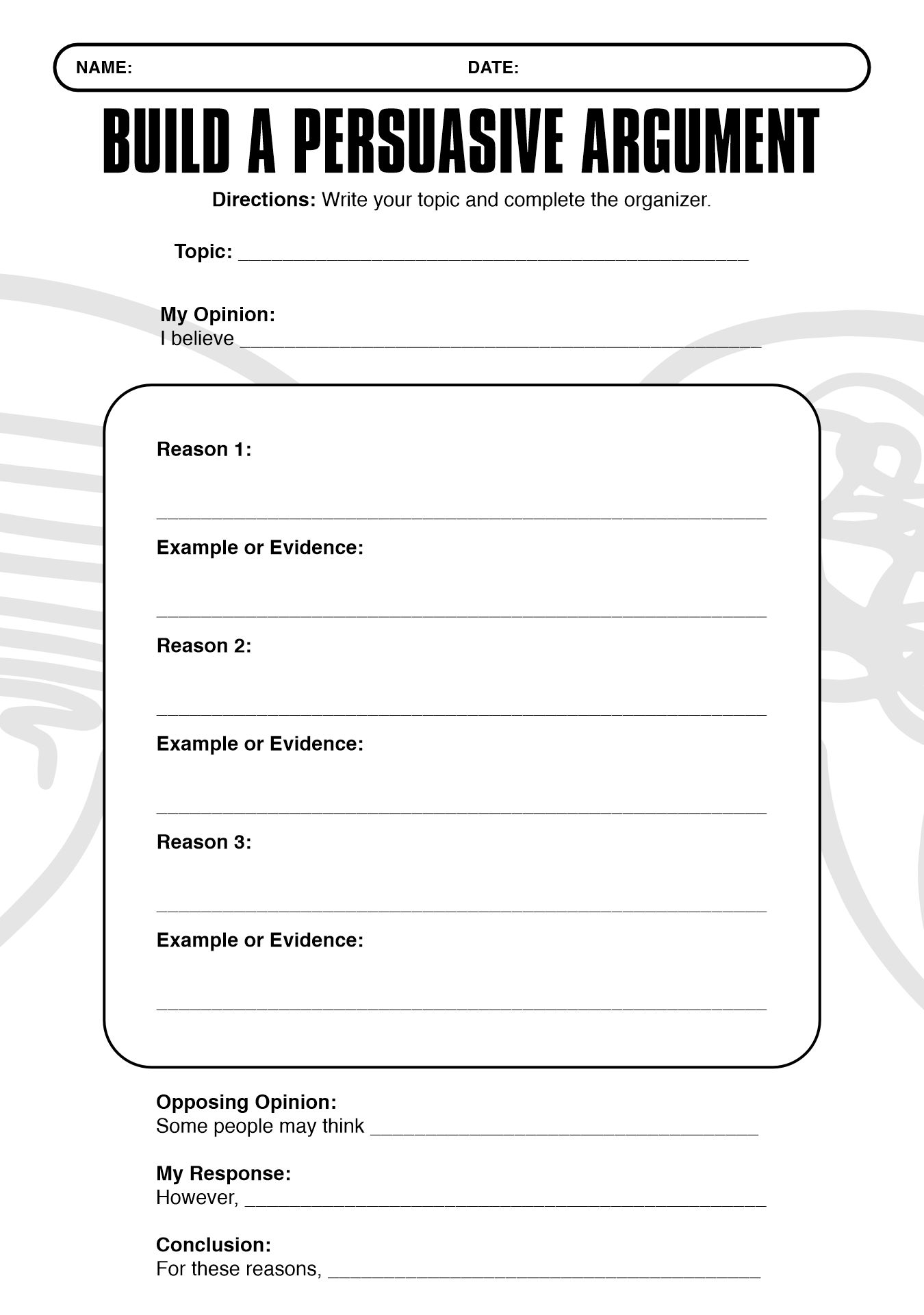 Persuasive Writing Worksheets for 5th Grade Students