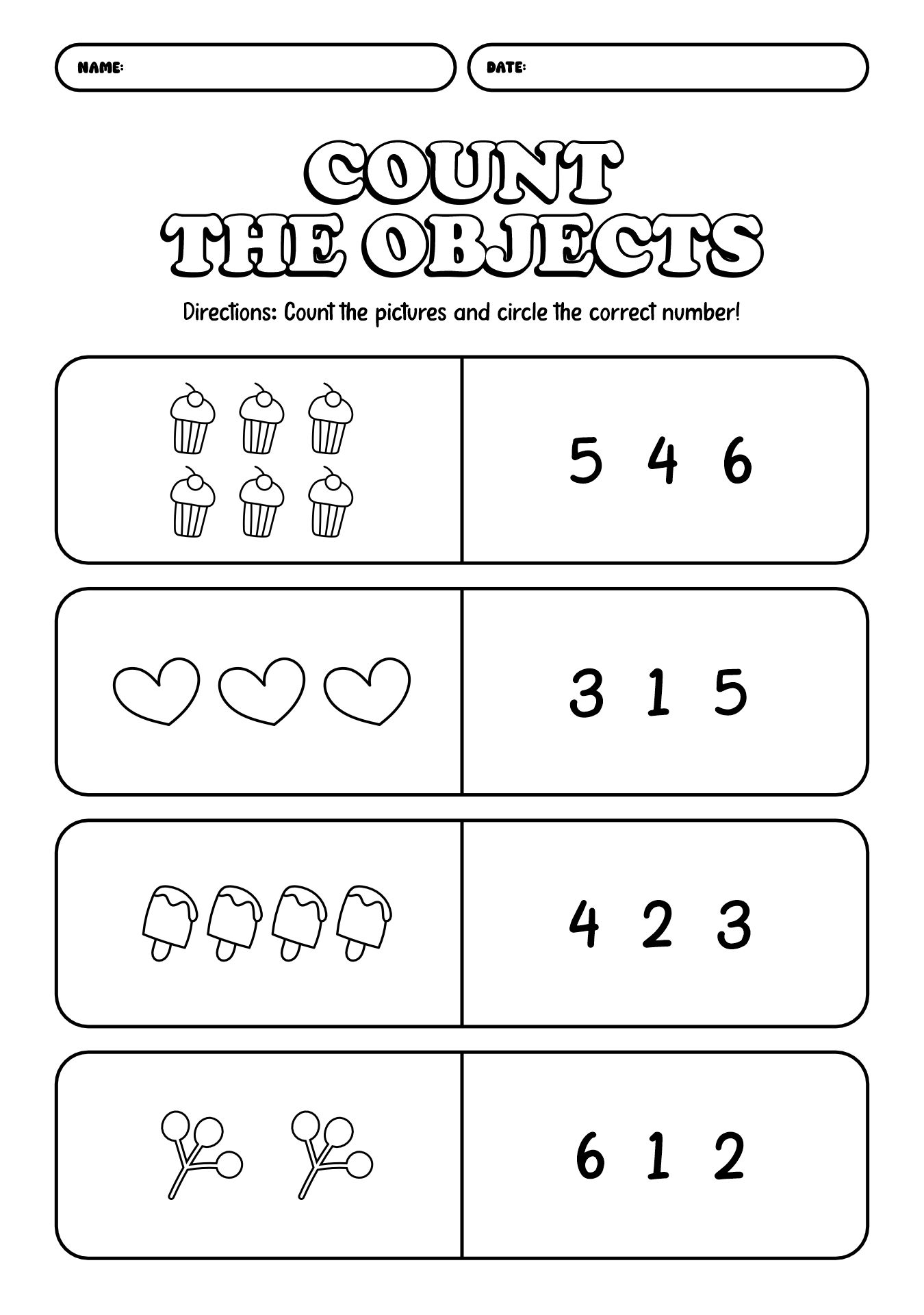 Pre-K Counting Activity Sheets