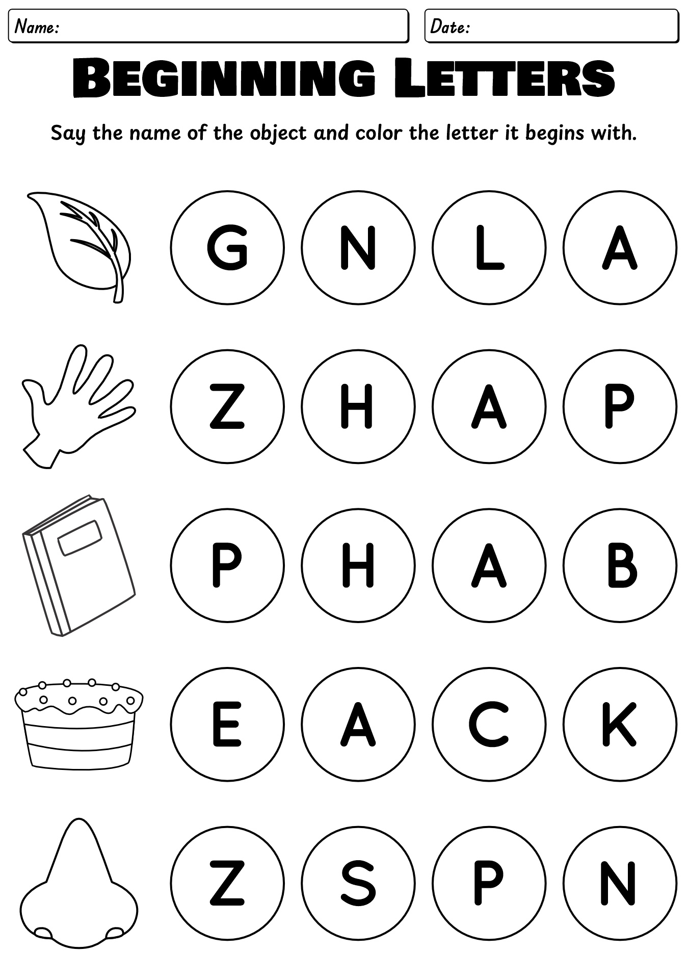 Preschool & Kindergarten Worksheets