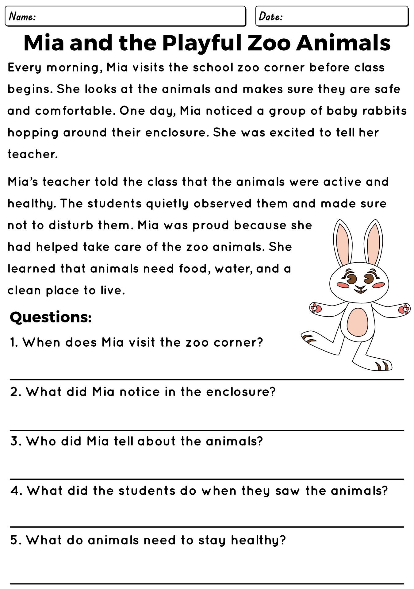 Reading Fluency Practice Worksheet Fror 3rd Grade