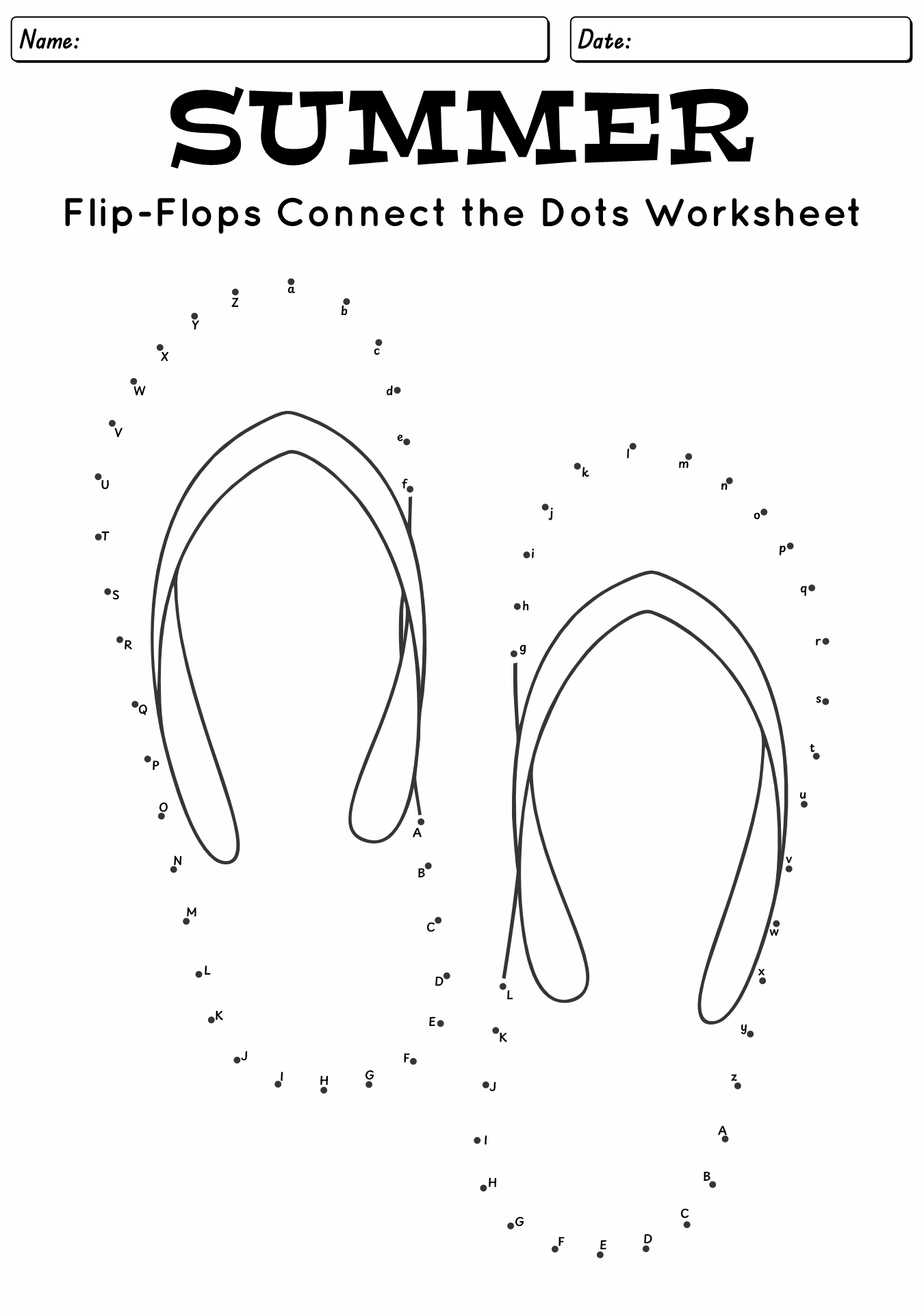Summer Letter Dot To Dot Worksheet