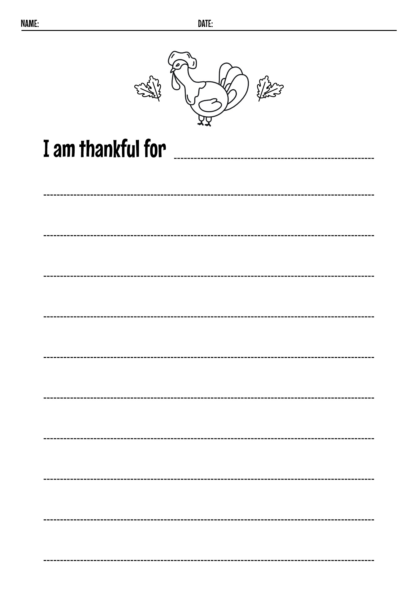 Thanksgiving Writing Prompts for 1st Grade