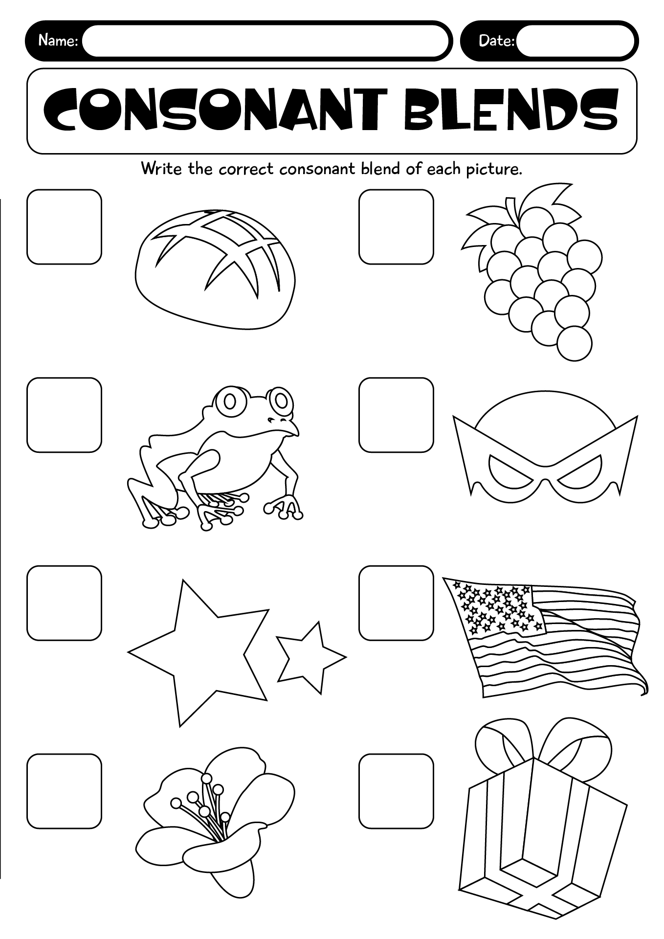 2nd Grade Consonant Blends Worksheets