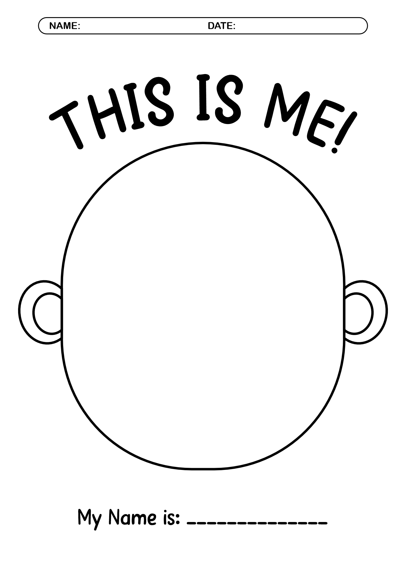 All About Me Self Portrait Activity Sheet