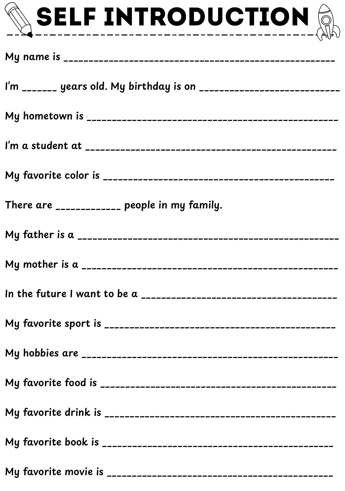 All About My Self Introduction