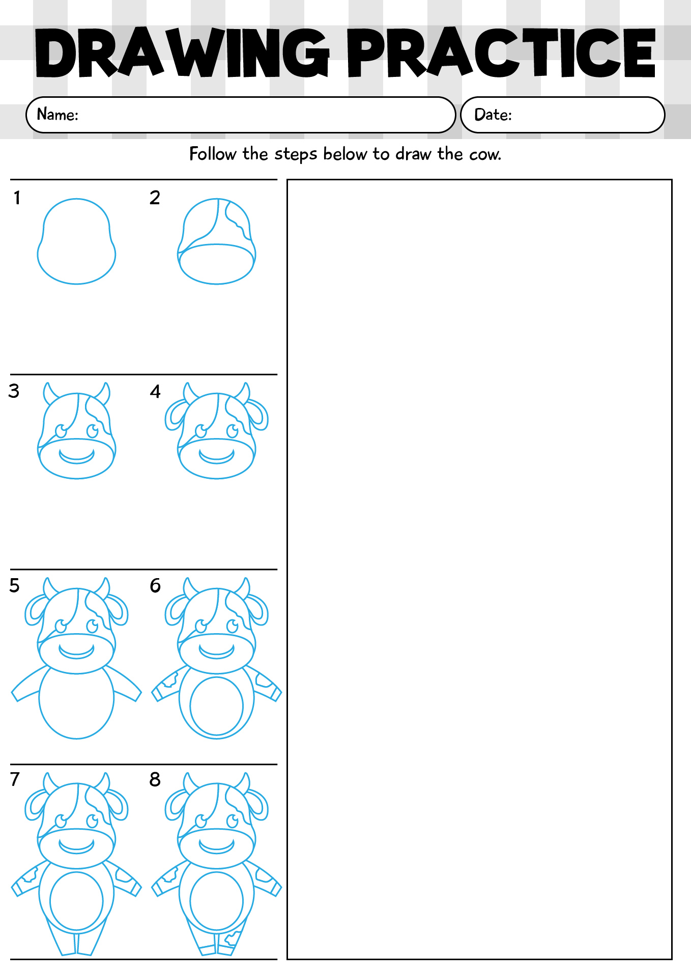 Drawing Practice Worksheet For Kids