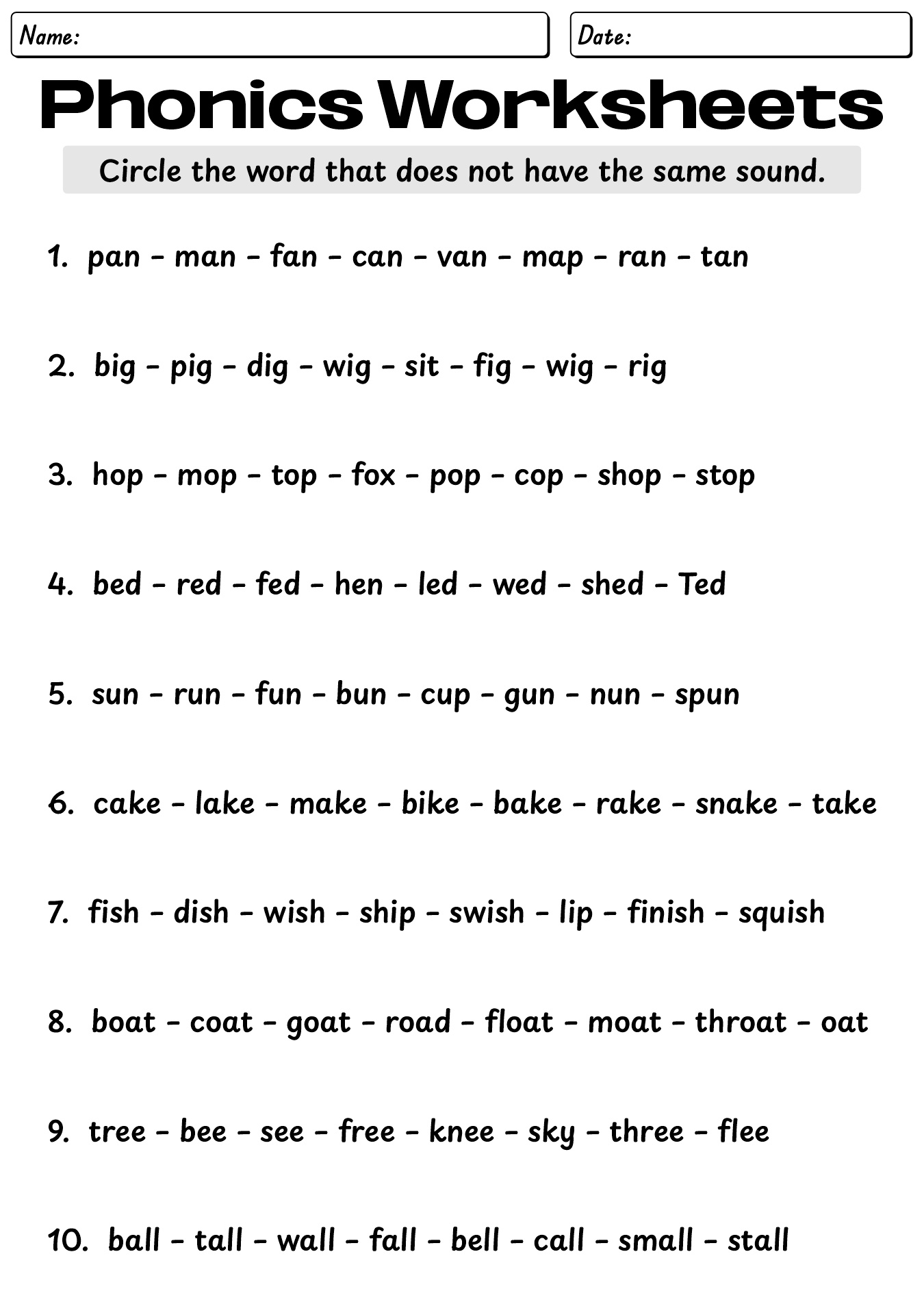 Fun Phonics Printable Worksheet For 2nd Grade