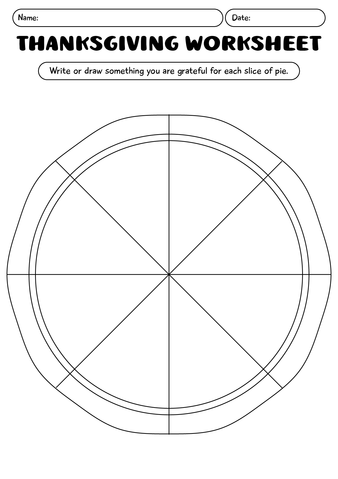Fun Thanksgiving Worksheet For Kids