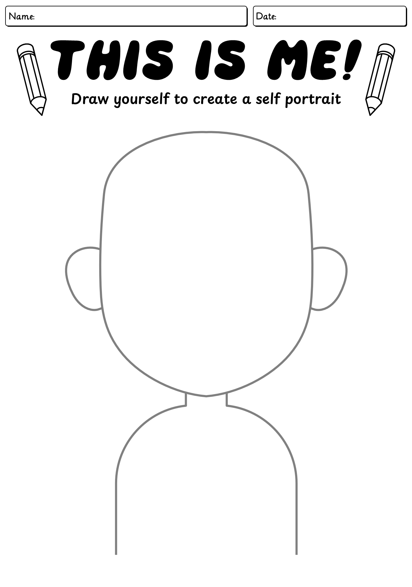 I Can Draw Me Worksheet For Preschool