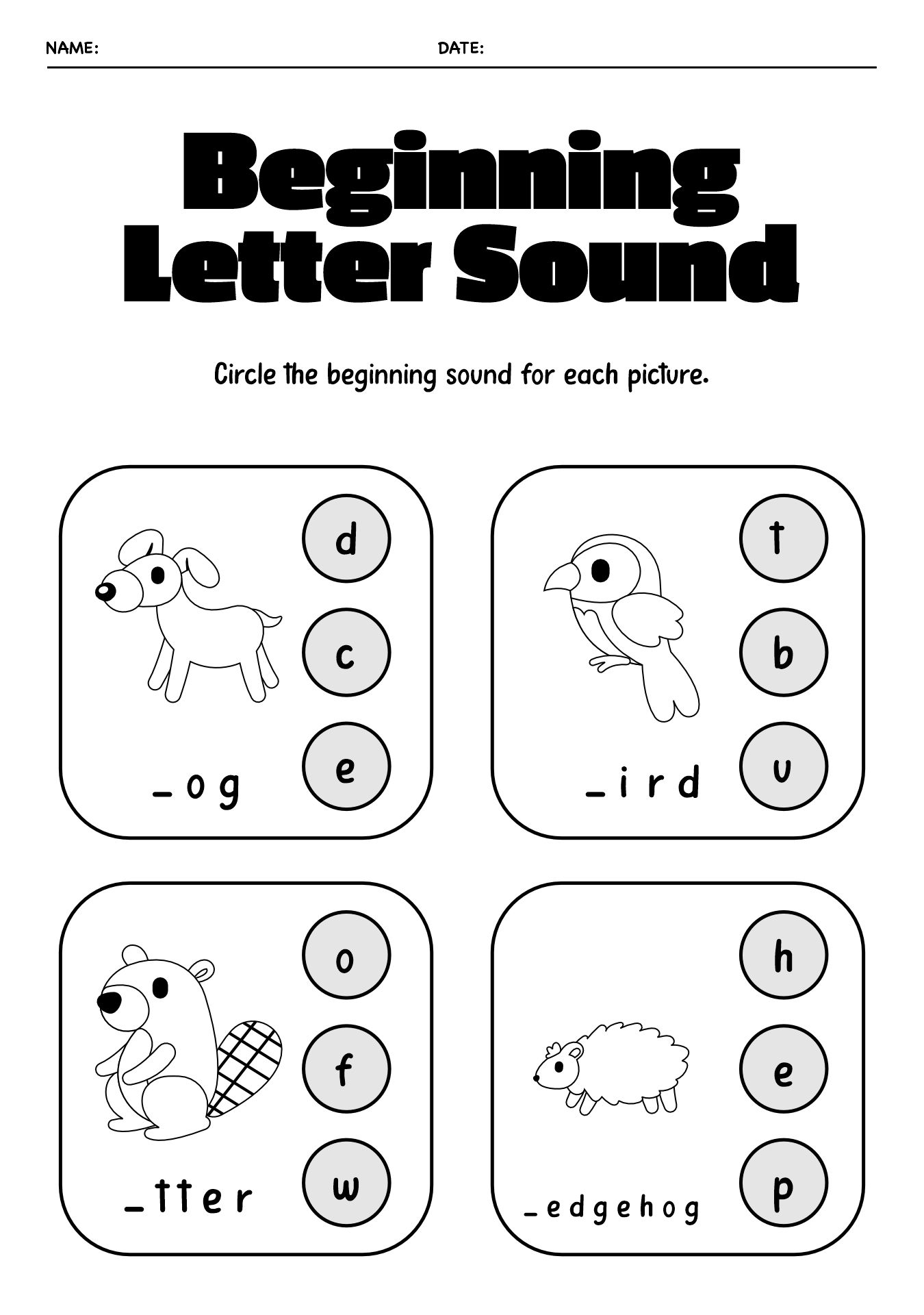 Kindergarten Phonics Worksheets for Alphabet Recognition