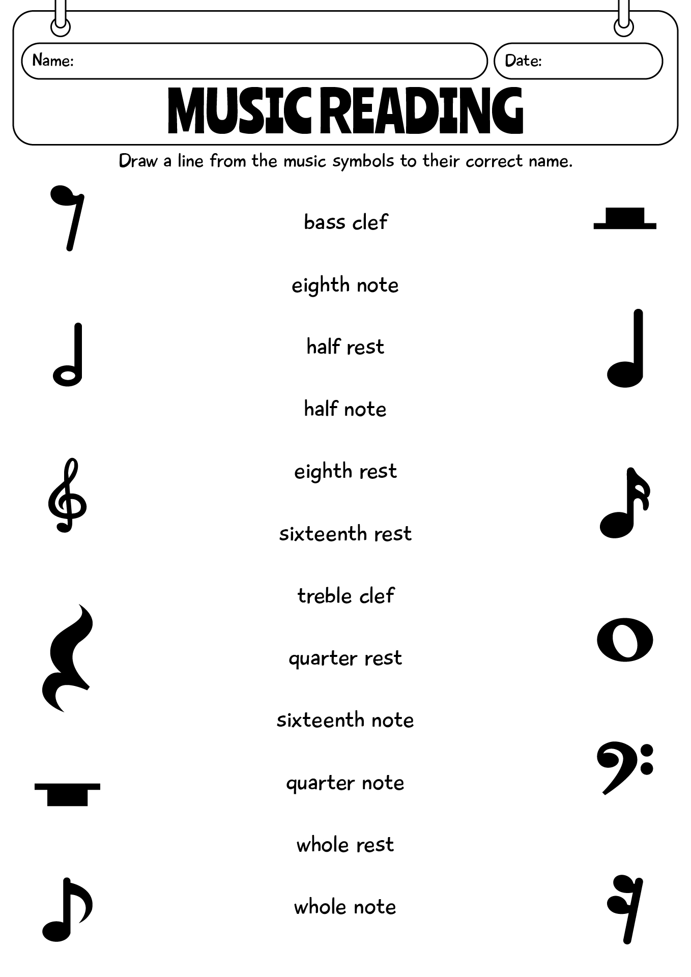 Music Reading Practice Worksheets