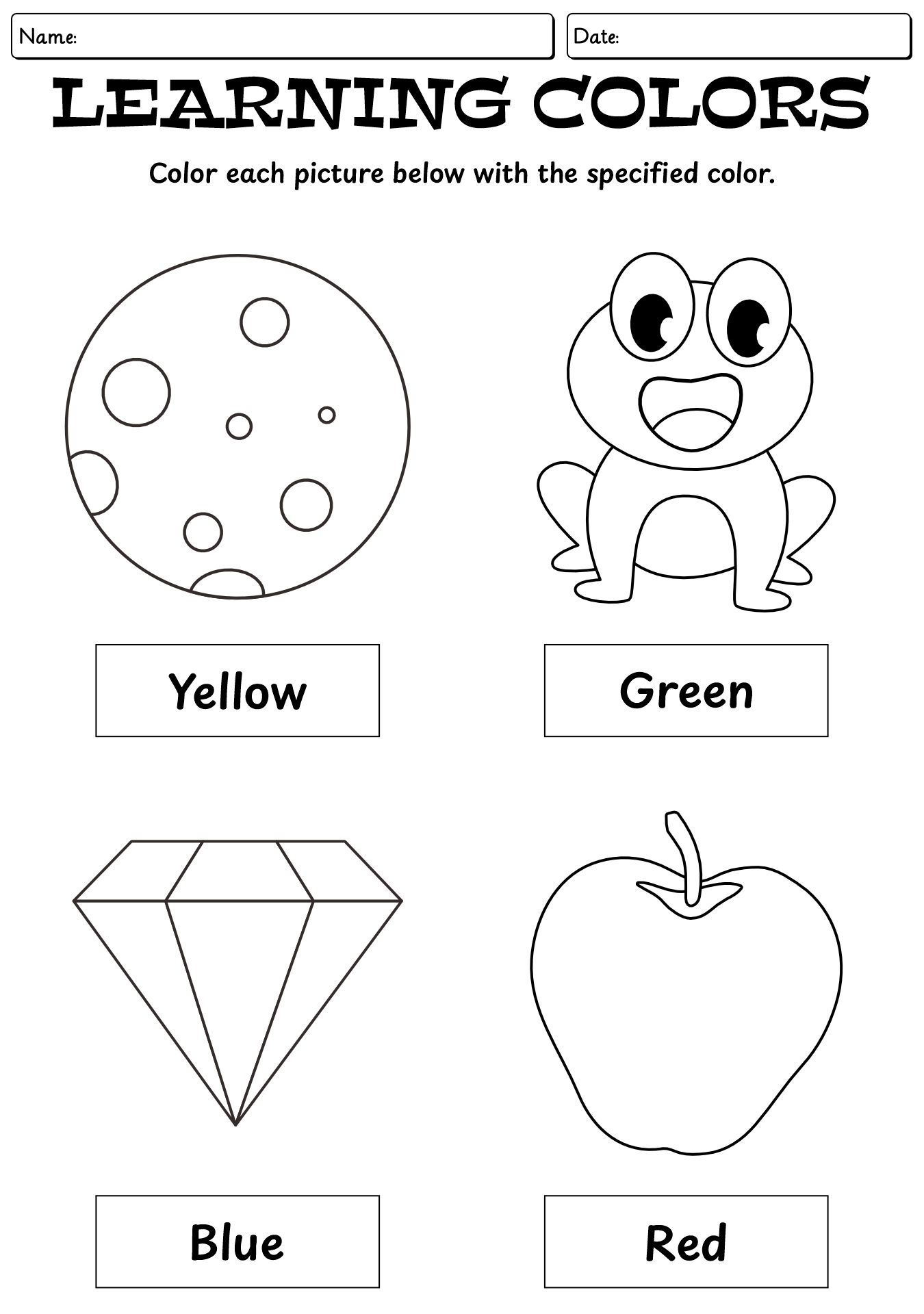 Preschool Art Theme Worksheets