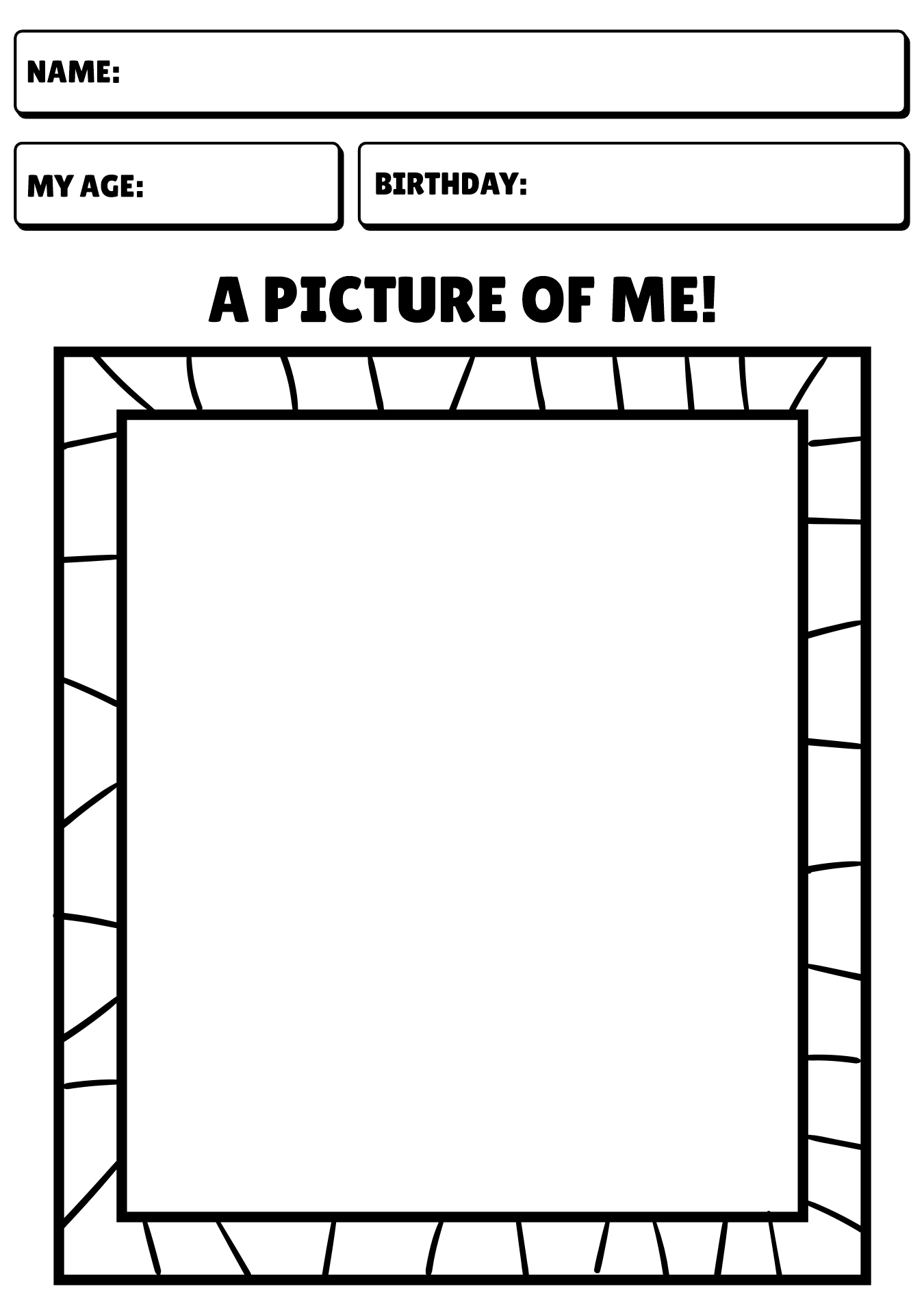 Preschool Self Portrait Worksheet