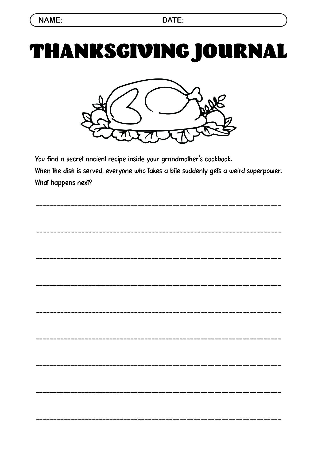 Thanksgiving Creative Writing Prompts