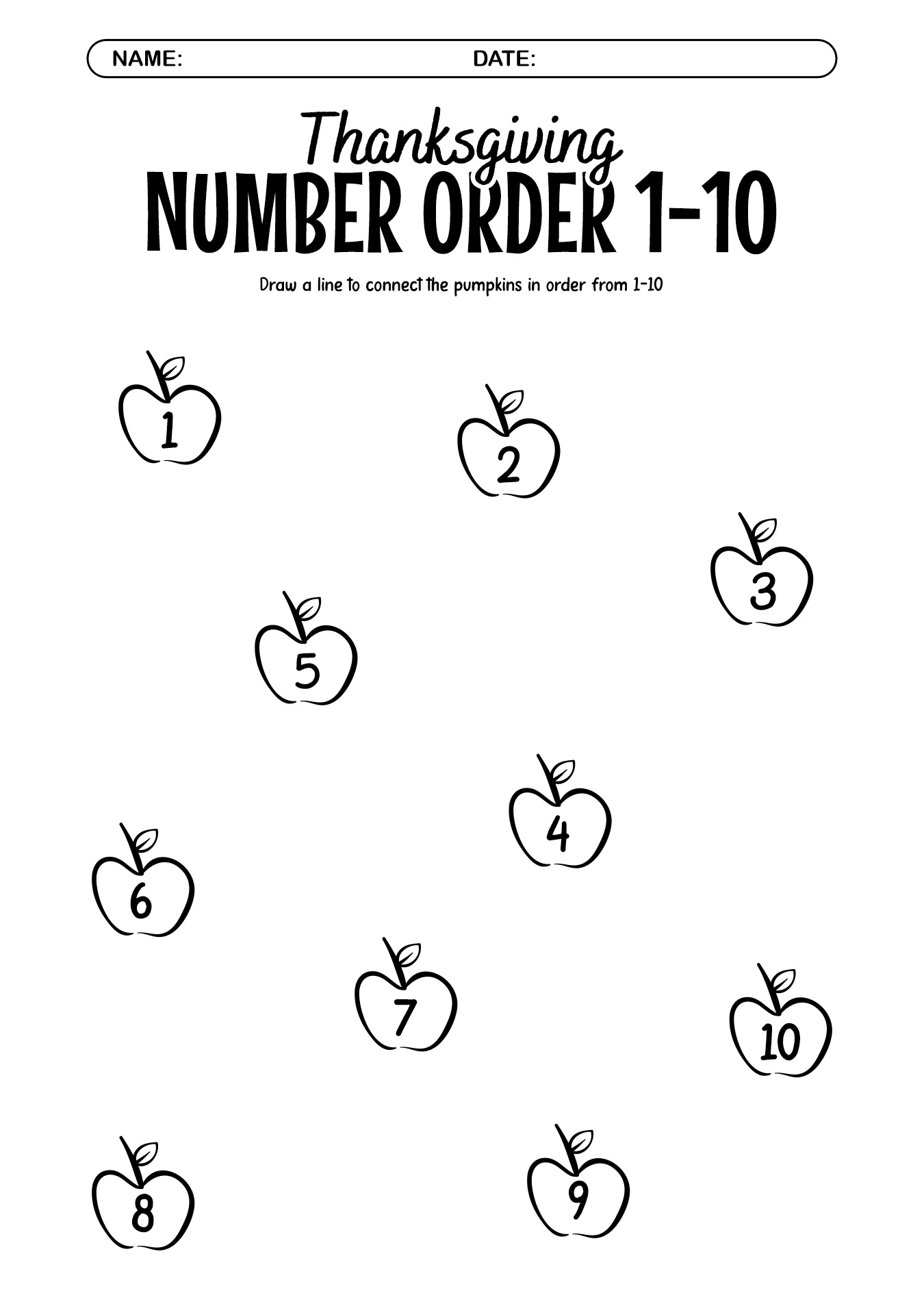 Thanksgiving Kindergarten Counting Worksheets Printable