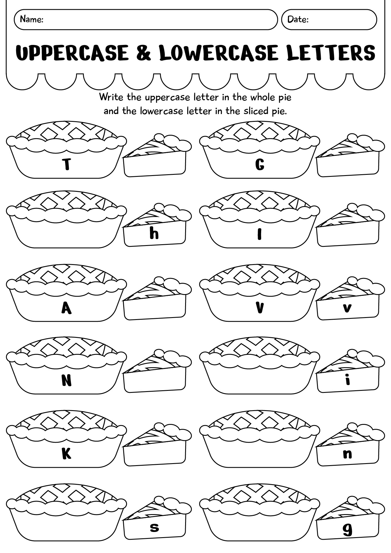 Uppercase And Lowercase Letters Thanksgiving Worksheet