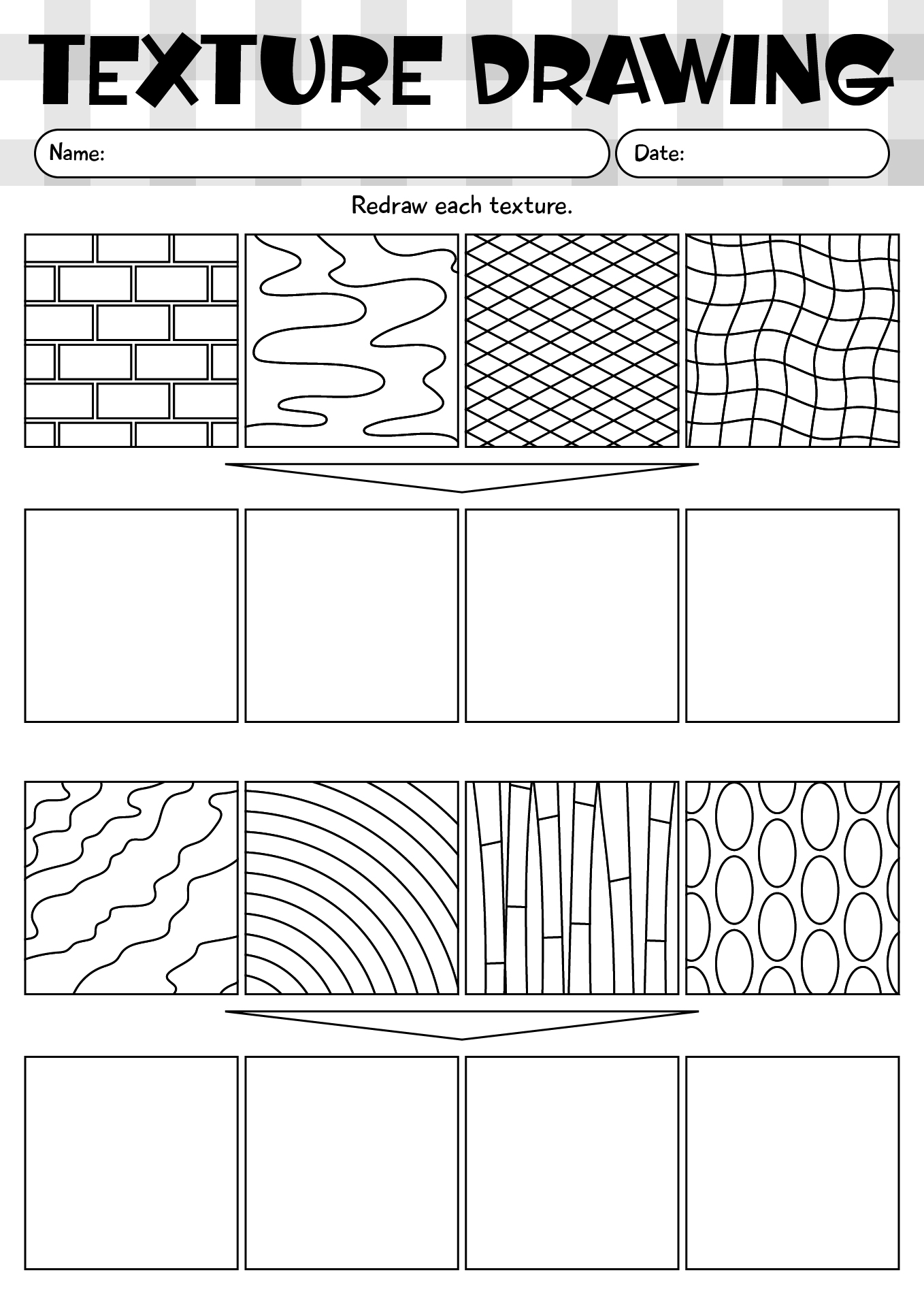 Visual Texture Drawing Worksheet