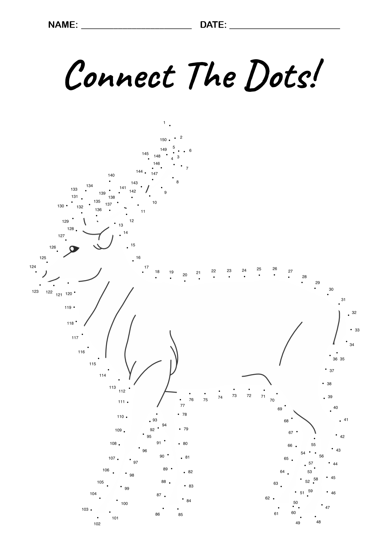 Connect the Dots Worksheet for Adults