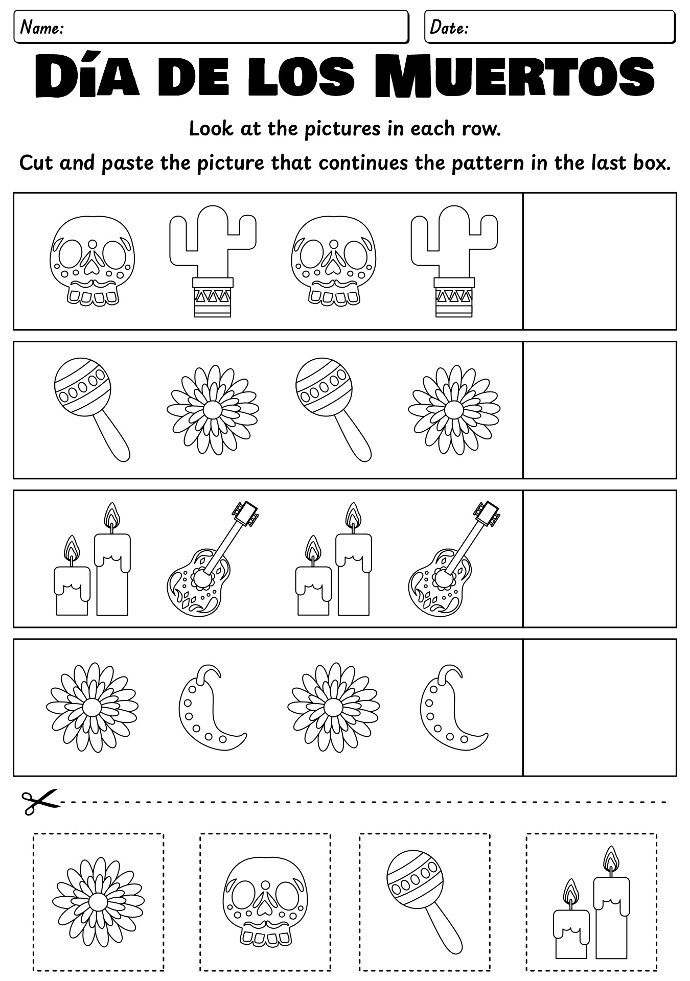 Día De Los Muertos Traditions And Symbols Worksheet