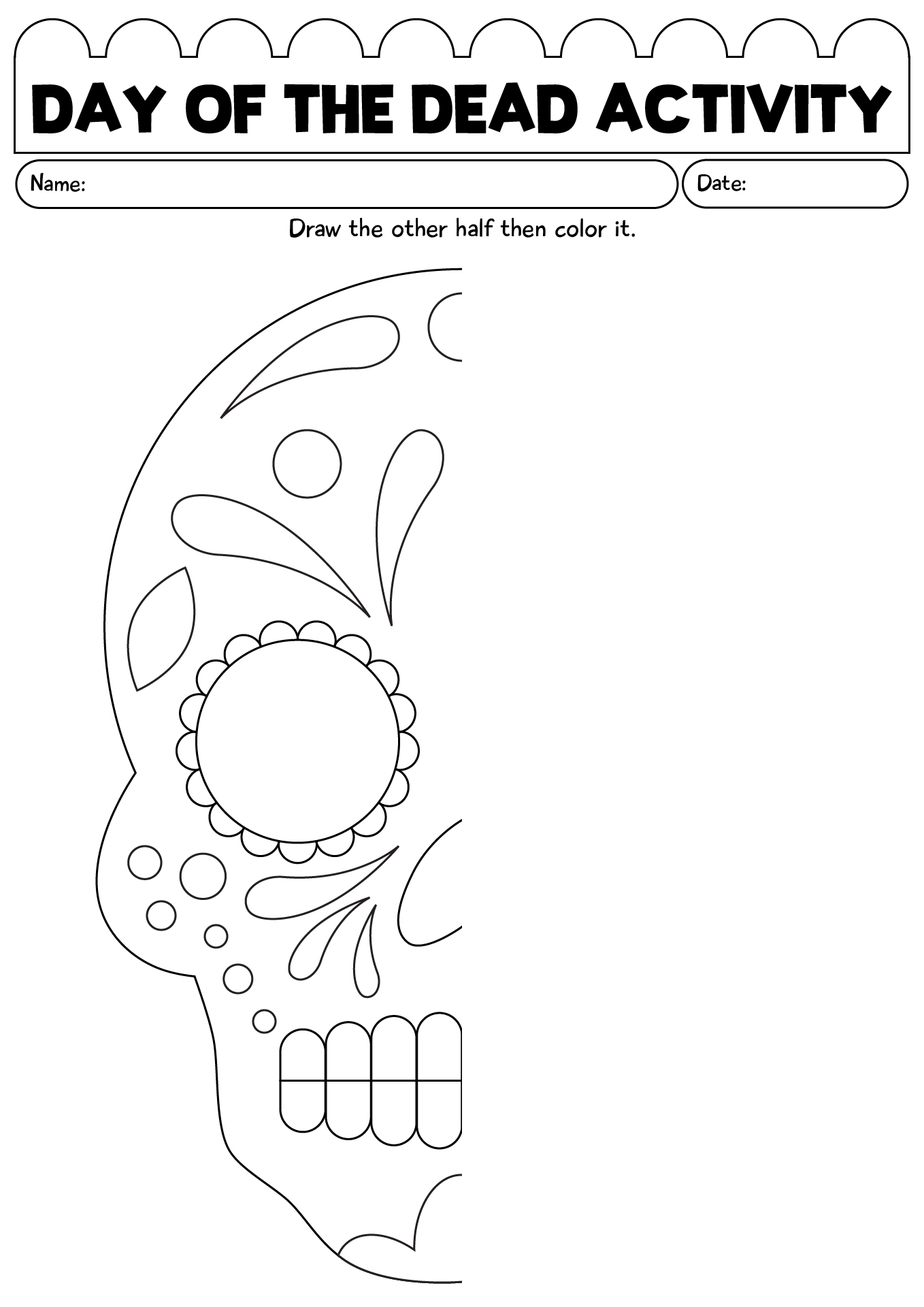 Day Of The Dead Activity Worksheet