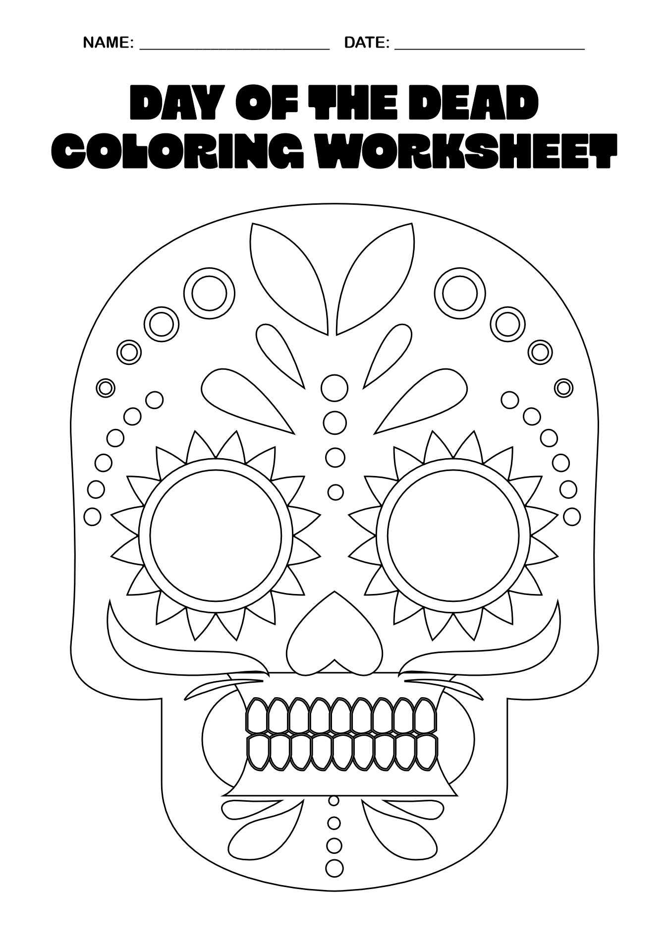 Day of the Dead Worksheets for Kids