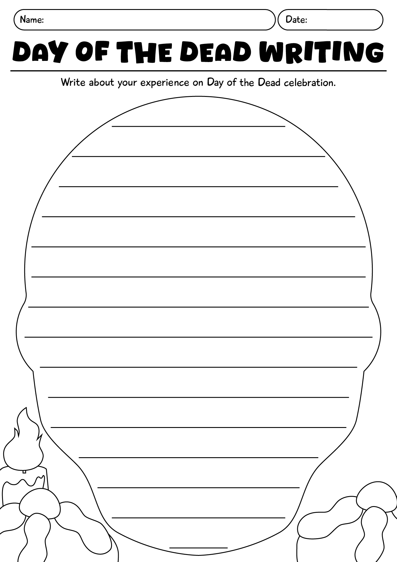 Day Of The Dead Writing Worksheet