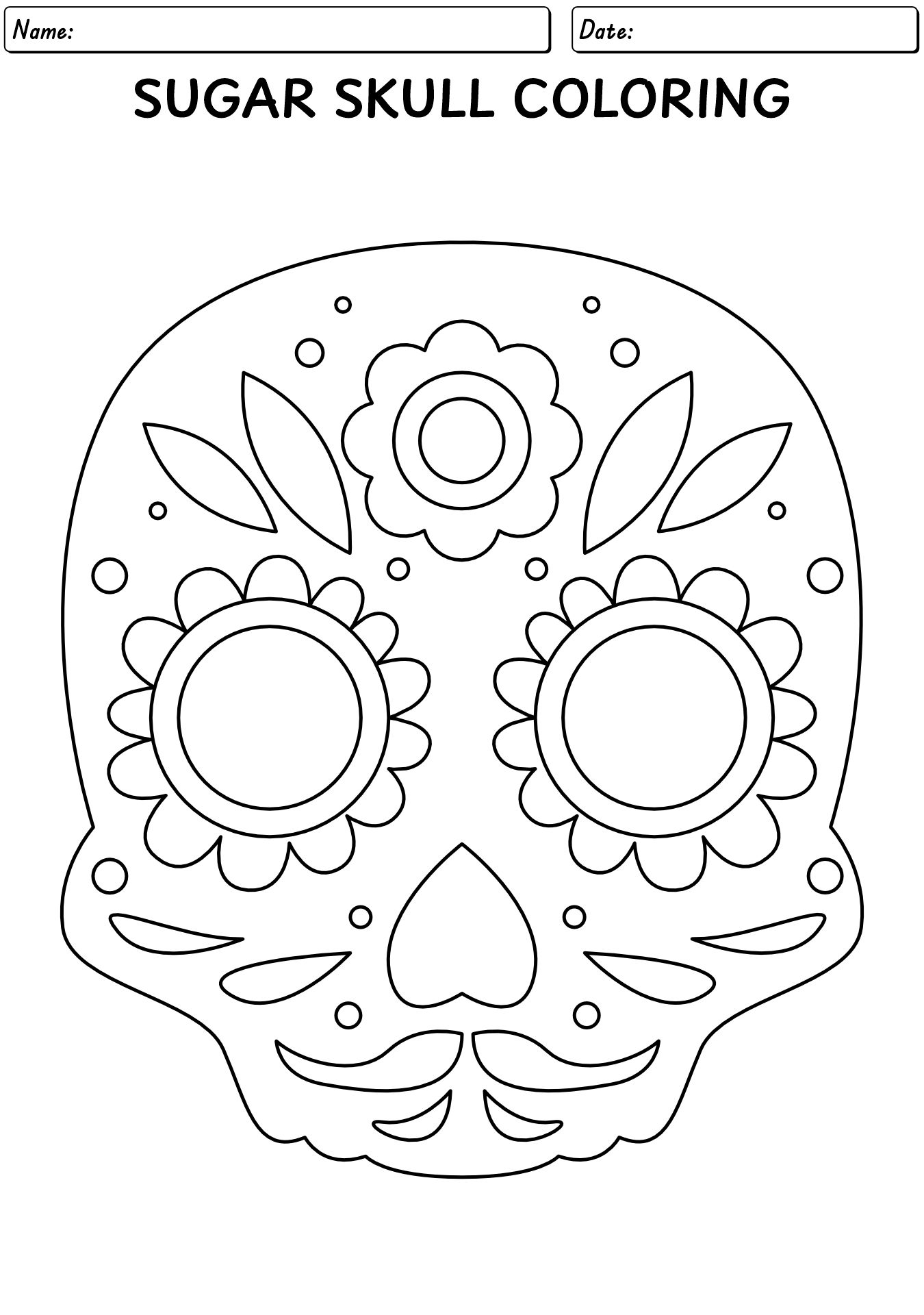 Dia De Los Muertos Worksheet For Young Learners