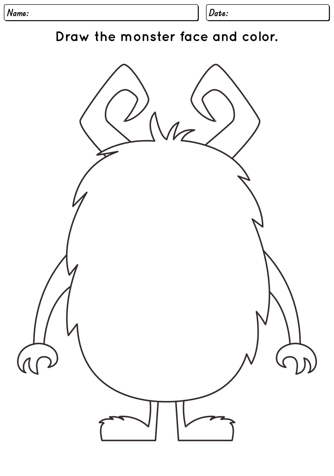 Halloween Monster Faces Coloring Sheets