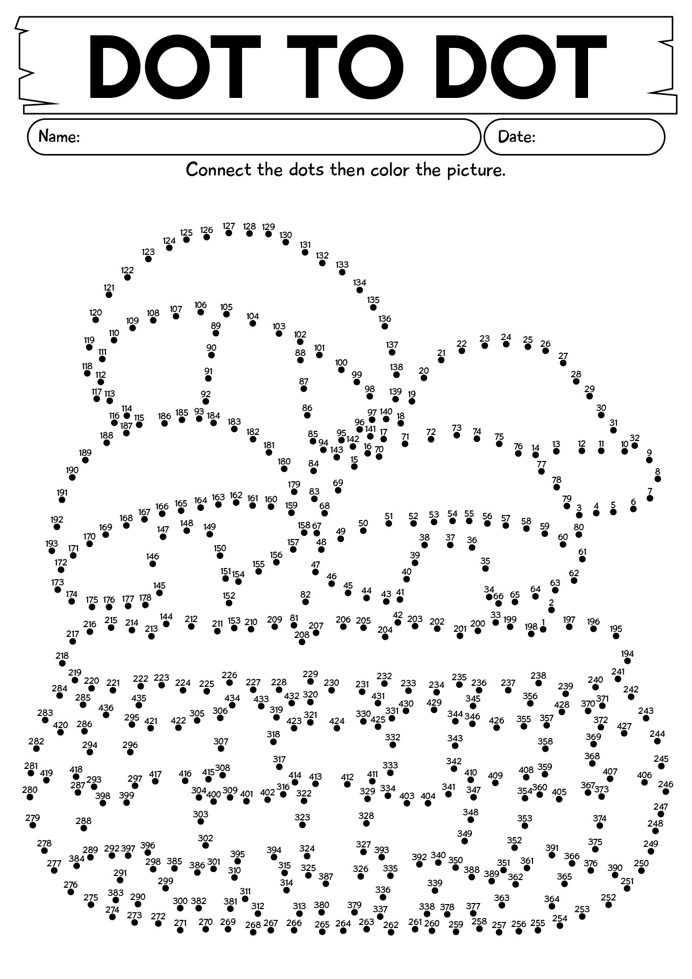 Hard Dot To Dot Worksheet