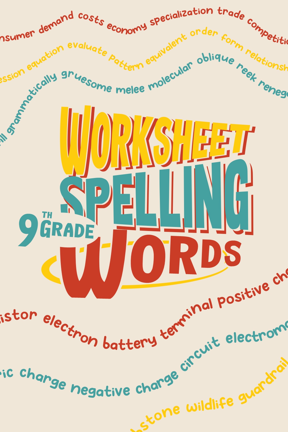 9th Grade Worksheets Spelling Words