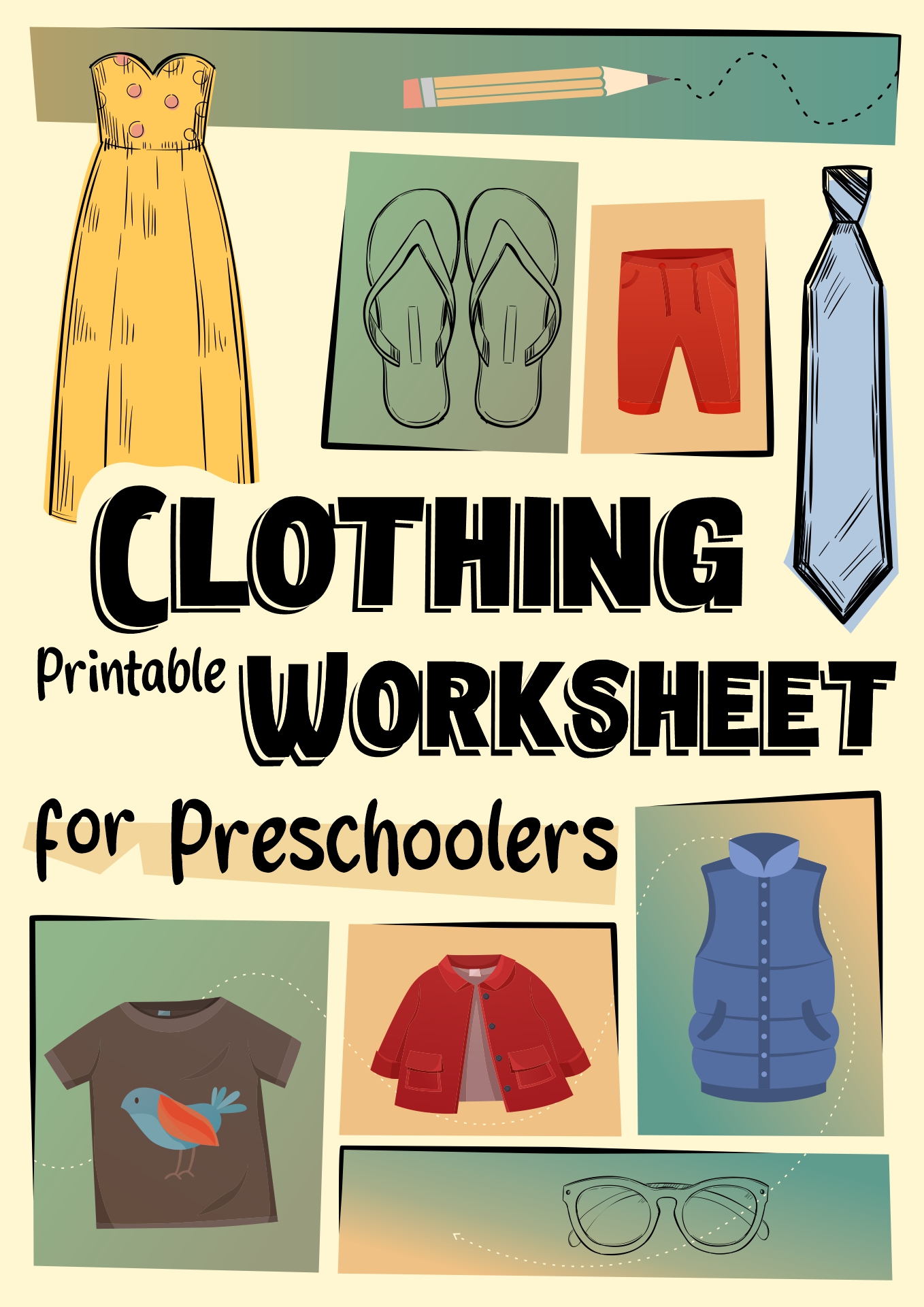 Clothing Printable Worksheets for Preschoolers